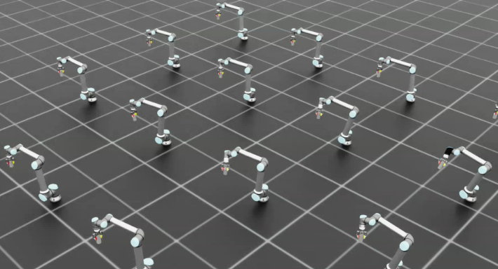 Multiple robots in simulation