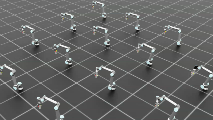 Multiple robots in simulation